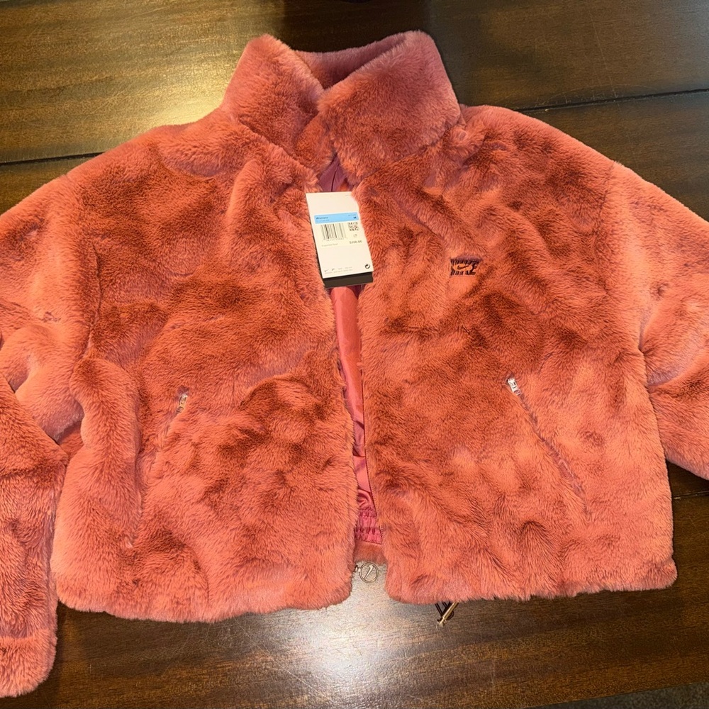 Nike Women’s Pink Faux Fur Puffer Jacket